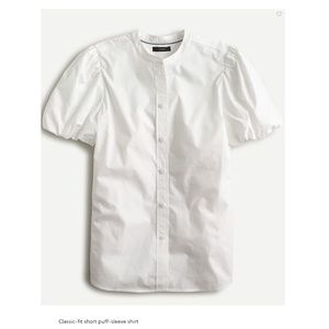J. Crew Women's Short Puff-Sleeve Shirt - White, Size 2